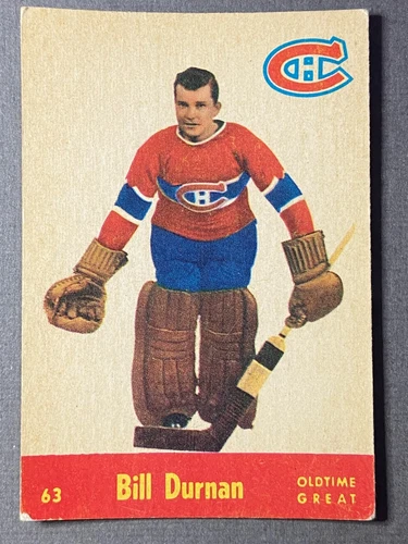 Bill Durnan 1955-56 Parkhurst #63 OTG RC Rookie NHL