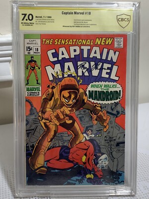 Captain Marvel #18 CBCS 7.0 Carol Danvers gets powers - Signed by Roy Thomas 