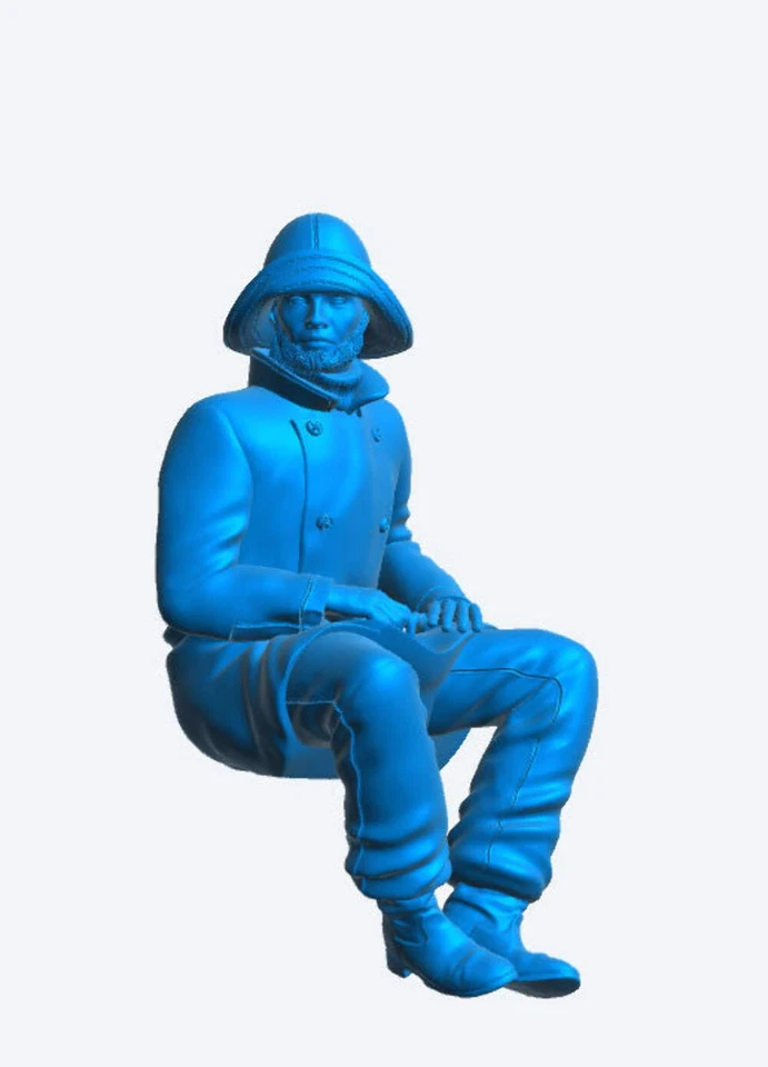 TG66 Seated Sailing Ship Crew Figure – Oilskin Coat, Sou’wester Hat, and Sea Boo - Image 2 of 4