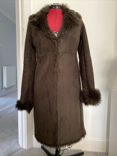 KAREN MILLEN BROWN FAUX SUEDE WITH FUR 
