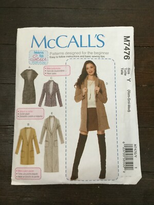McCalls M7476 Learn to Sew Misses Vests Cardigans Length Collar