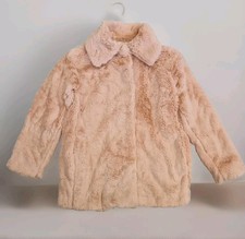 Helene For Denim Wardrobe @ John Lewis Faux Fur Pink Peach Coat Size 8