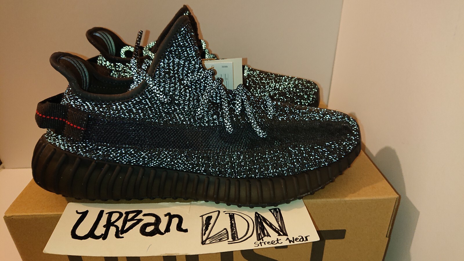 Adidas Yeezy Boost 350 V2 Static Black REFLECTIVE UK9.5 EU44 US10 FU9007 image 8