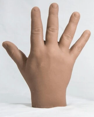 SILICONE SOUND Pose-able Right Silicone Robust Male Mannequin Hand - Medium Skin tone