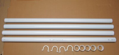 16 ft Central Vac PVC Pipe 2''OD 4 ft sticks (5) Couplings (4) Straps