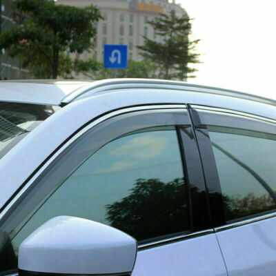 4P Window Visor Vent Sun Shade Rain Guards Door Visor Trim For
