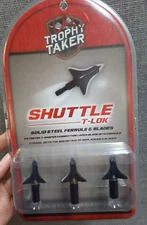 Trophy Taker - Shuttle T-Lok Broadheads - 3 Pk - 100 Grain - Discontinued Model