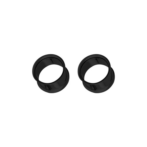 Pair of Surgical Steel PVD Black Double Flare Ear Tunnels Earlets Gauges Plugs - Picture 60 of 108