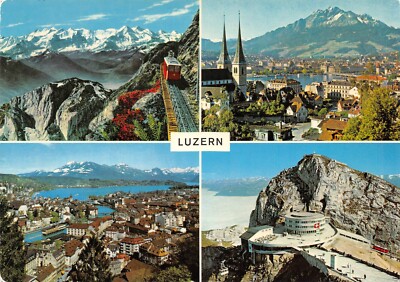 Postcard Luzern Lucerne Switzerland Multiview Vintage 1970s