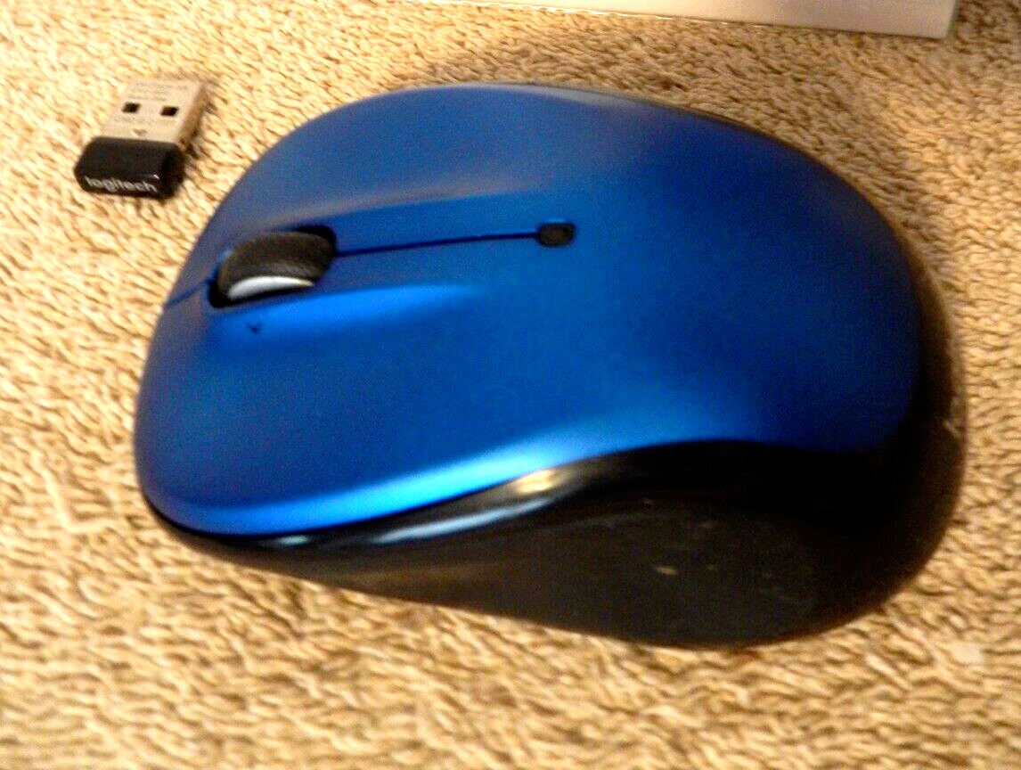 Logitech M325 810-006620 Blue Black Wireless Mouse w/ RECEIVER DONGLE Grade A