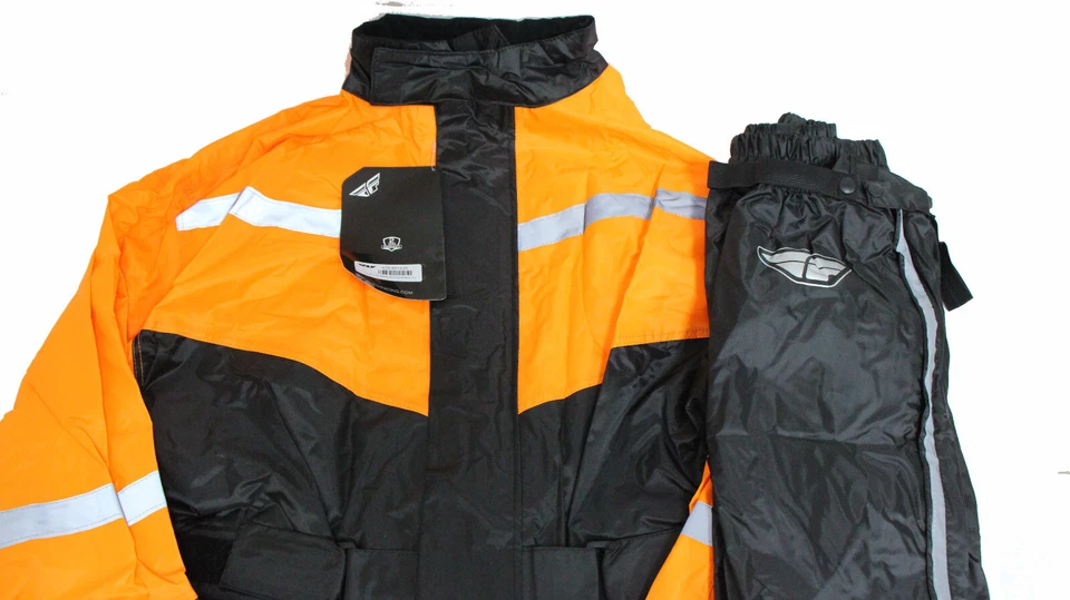 TRAJE DE LLUVIA FLY RACING 2 PIEZAS NEGRO/NARANJA 3XL 478-80163X Foto 2 de 4