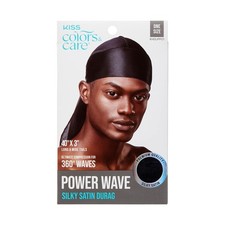 Power Wave Silky Satin Durag - Black, Maximum Wave formation, Ultra-Compressi...
