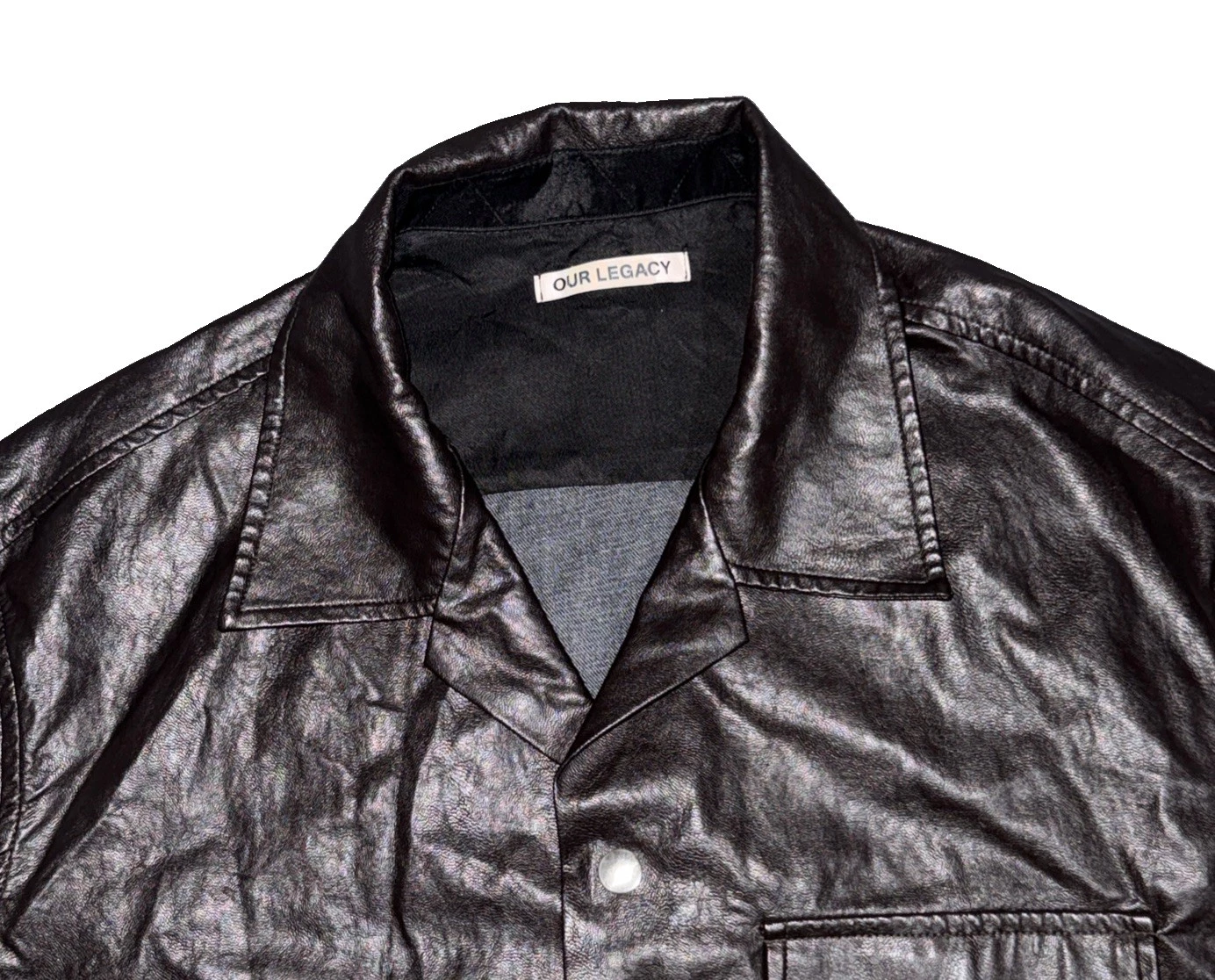 Our Legacy Brown Venice Blouson Faux Leather Jacket Mens Size 48 (Medium) image 3