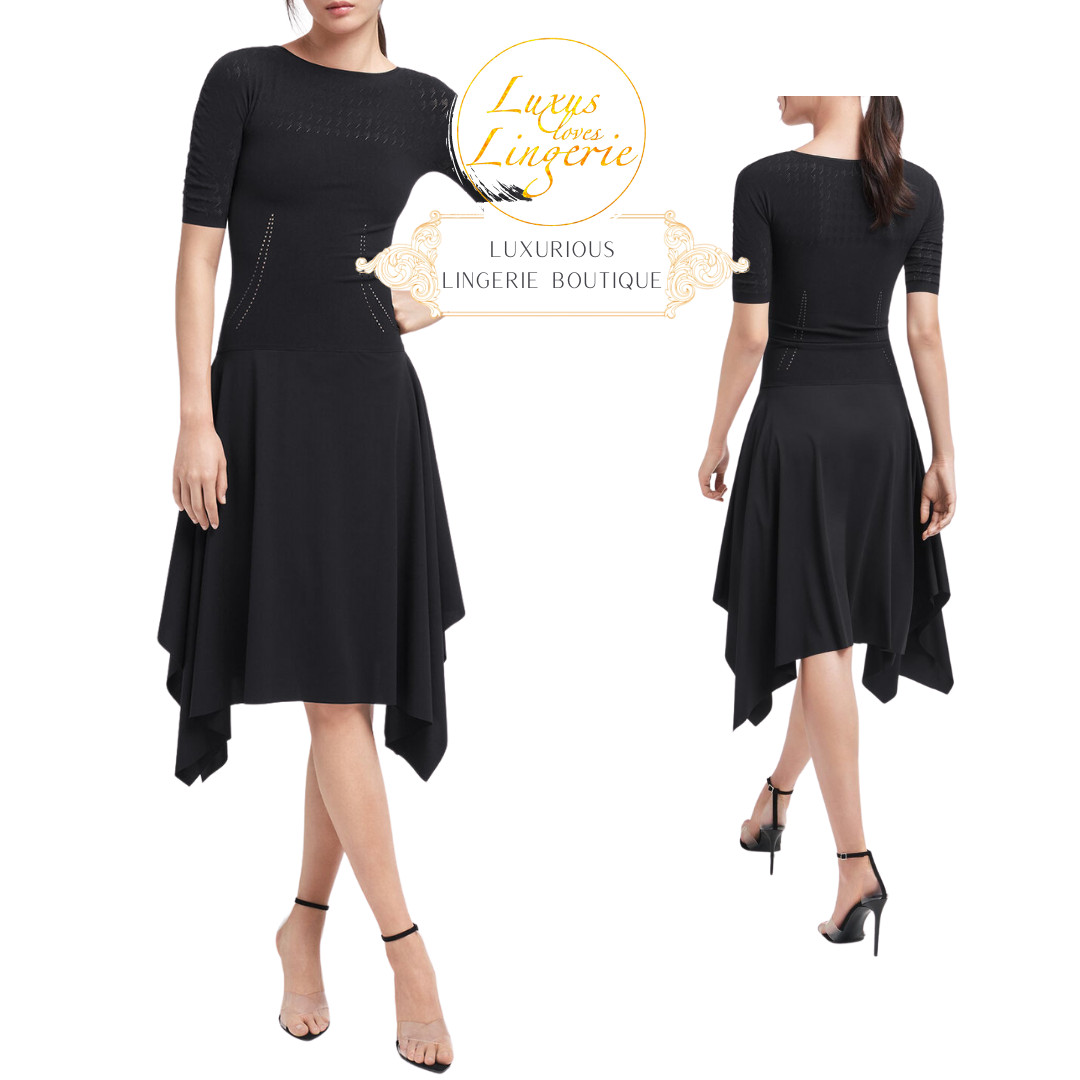 Dylan Dress by Wolford S Small Black Loose Falling Dress Houndstooth