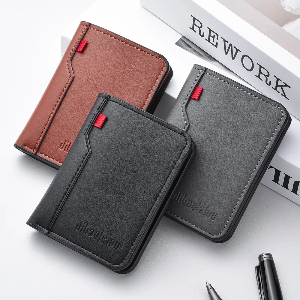 Bifold Credit Card Holder Genuine Leather Wallet Slim Mens RFID Blocking PurseOp