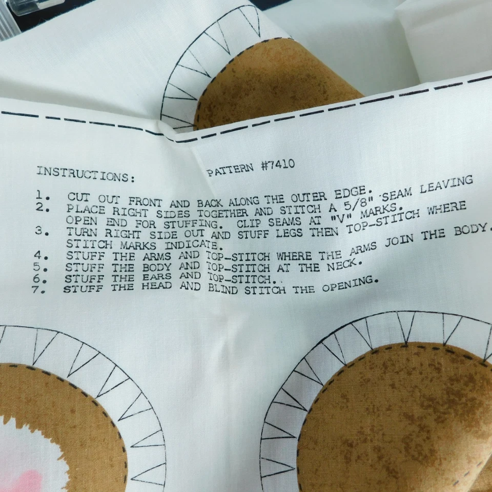 Oso de peluche Spring Mills tela corte y costura panel vintage 7410 material costura Nuevo de Lote Antiguo Foto 4 de 4