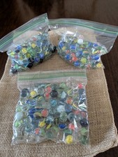 Lot Of 300 Assorted Glass Marbles In Great Used Condition Different Sizes.