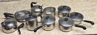 Vintage 9 Item Miniature REVERE WARE Toy Copper Bottom COOKING WARE TLC