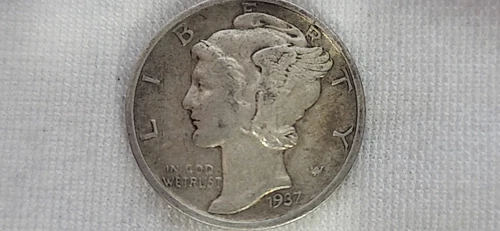 1937 S Mercury Dime in Very Fine Condition