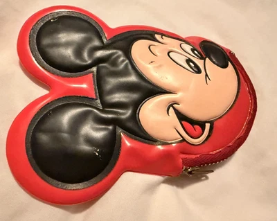 VTG 1970s? Mickey Mouse Disney Land Zippered Change Coin Pouch Purse w/ Squeaker - Image 1 of 4