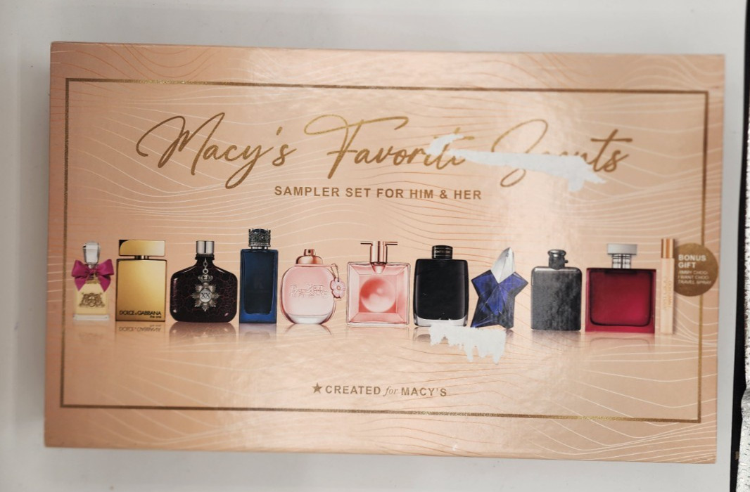 New In Box Macy's Favorite Exclusive Scents Fragrance Sampler For Him & Her Gift