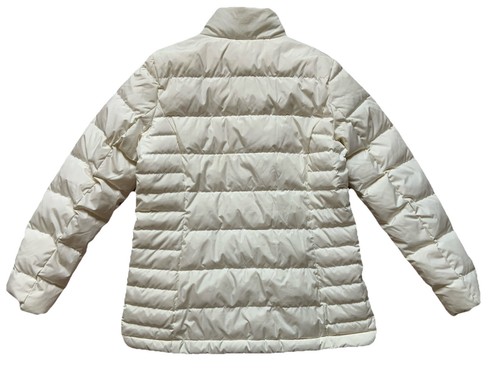 Lands End Puffer Jacket Coat Cream Pockets Size S Worn Once Ex/Condition - Picture 2 of 8