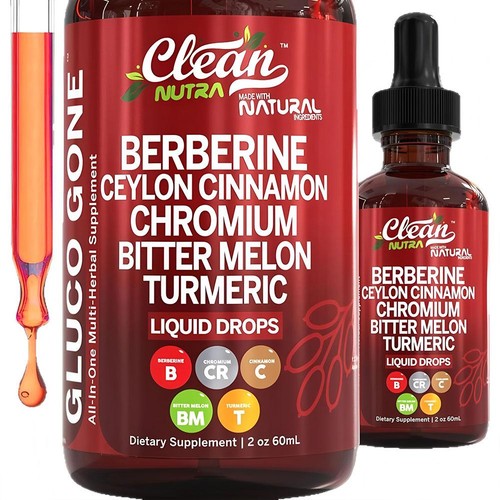 1-5 Bottle Berberine Ceylon Cinnamon Extract Turmeric Drops 60ml -Immune Support - Picture 3 of 11