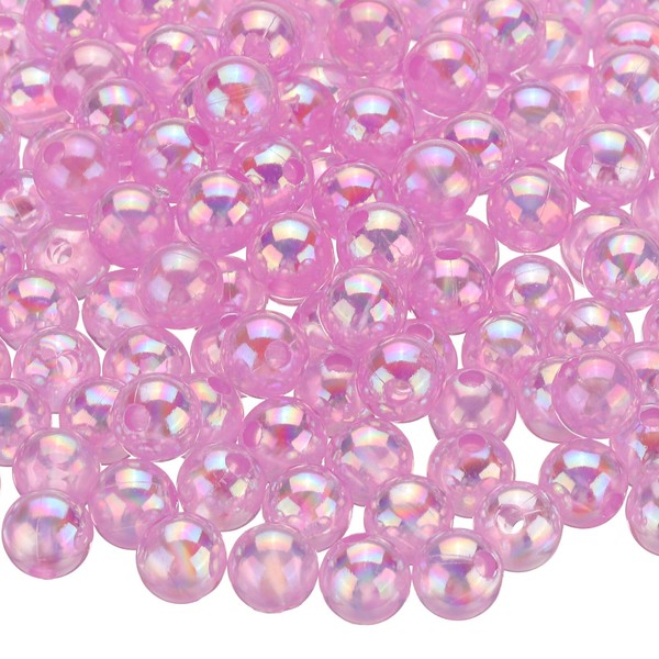 400 StüCk Acryl-Rundperlen Ab-Farben 8Mm Lose Bastelperlen, Hellviolett Ab-image