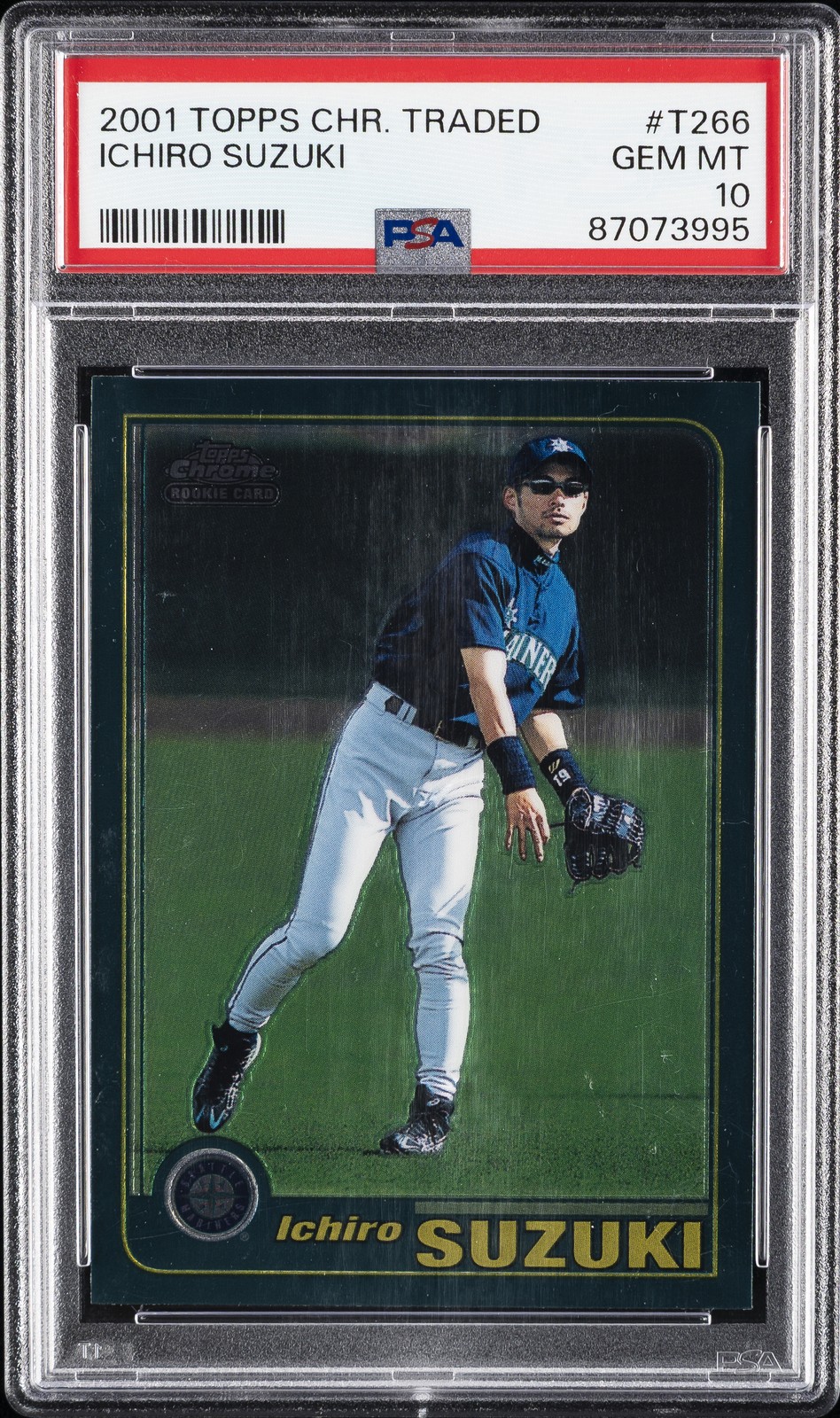2001 TOPPS CHROME TRADED #T266 ICHIRO SUZUKI ROOKIE RC PSA 10