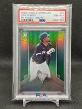 2020 Panini Chronicles Luis Robert Rookie RC Titanium Green White Sox PSA 10