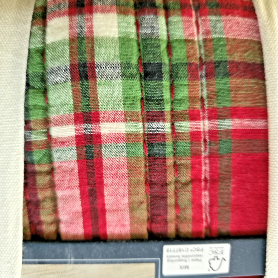 Juego de edredón Brooks Brothers KING rojo a cuadros escocesa puntada algodón Foto 3 de 4