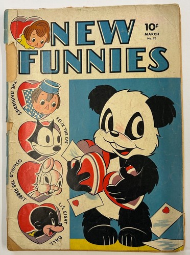 1943 New Funniest #73 Andy Panda Felix Vintage WWII Golden Age Marvel ...