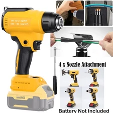 Wireless Fast Heat Hot Air Gun with 4 Nozzels Compatible for Dewalt 20v Battery