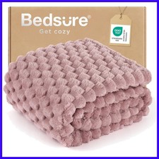 Pink Throw Blanket for Couch - 350GSM Soft Cozy Throw Blankets for Bed Home R...