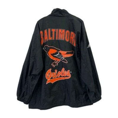 Vintage Baltimore Orioles Jacket Apex One MLB Black Spellout Large USA Made#185