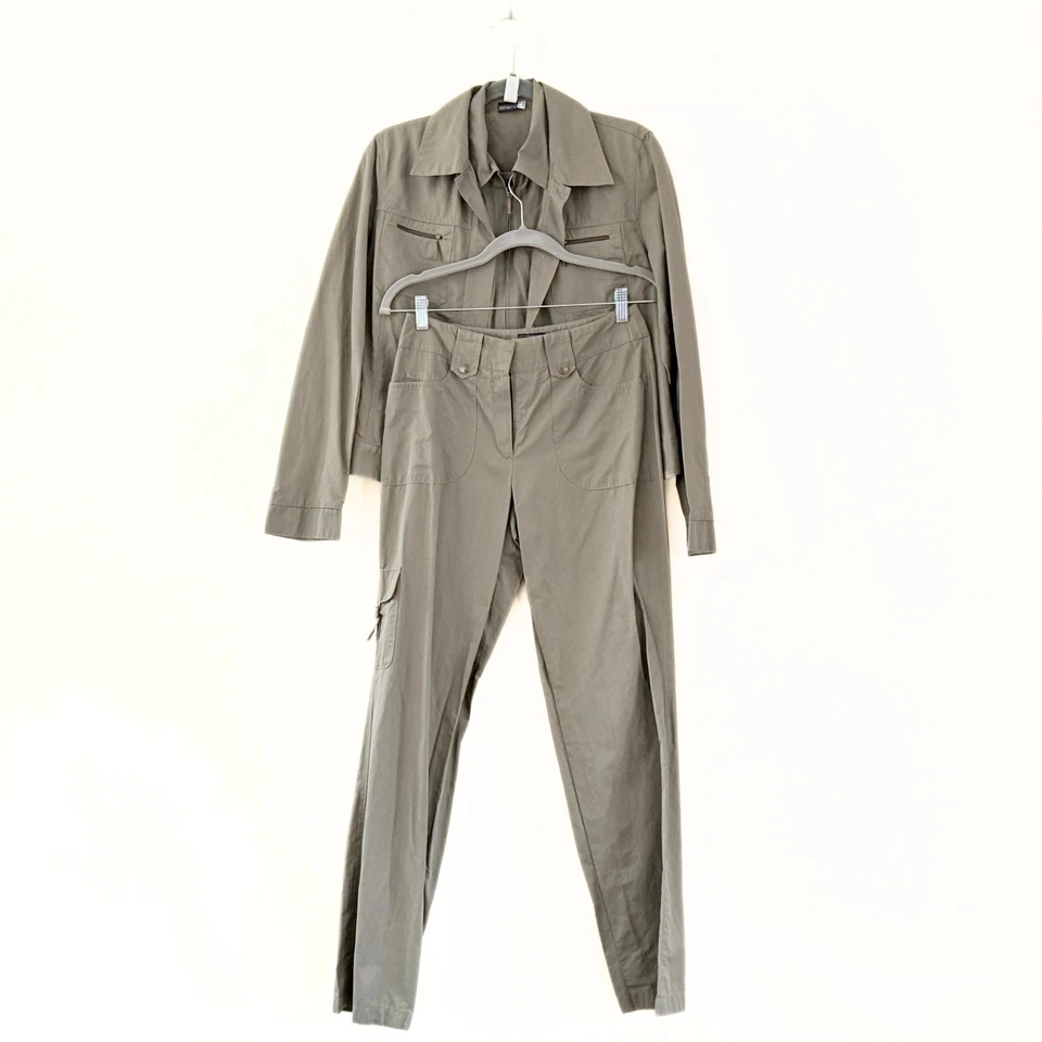 Infinity Gray algodón poliamida chaleco chaqueta pantalones cargo conjunto de 3 piezas Foto 4 de 4