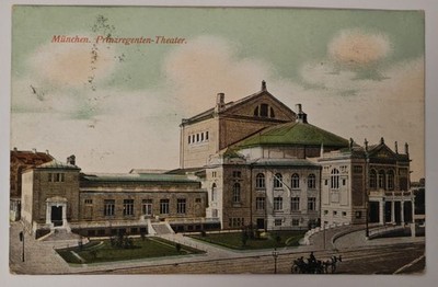 AK München Prinzregenten Theater c1910 Straßenszene Bavarian Architektur Bayern