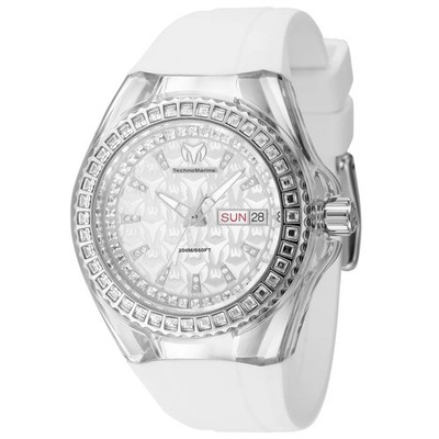 Authentic TechnoMarine TM-121171 Quartz Watch Silver Dial Silicon 40mm Lady
