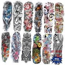 Halloween Full Arm Temporary Tattoo Sleeves for Men Women Pattern 03
