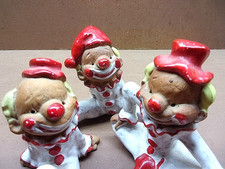 Tres (3) Estatuillas Payaso NAPCOWARE De Colección Cerámica Importaciones Japón ¡Lindo Lote de 3!