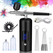 Airbrush Set Spritzpistole mit Kompressor Kabellose Mini Air Brush Tragbares