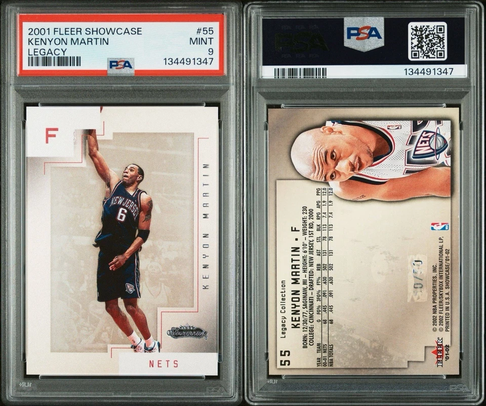 Kenyon Martin 2001 Fleer Showcase #55 Legacy Collection/50 PSA 9 Foto 3 de 3