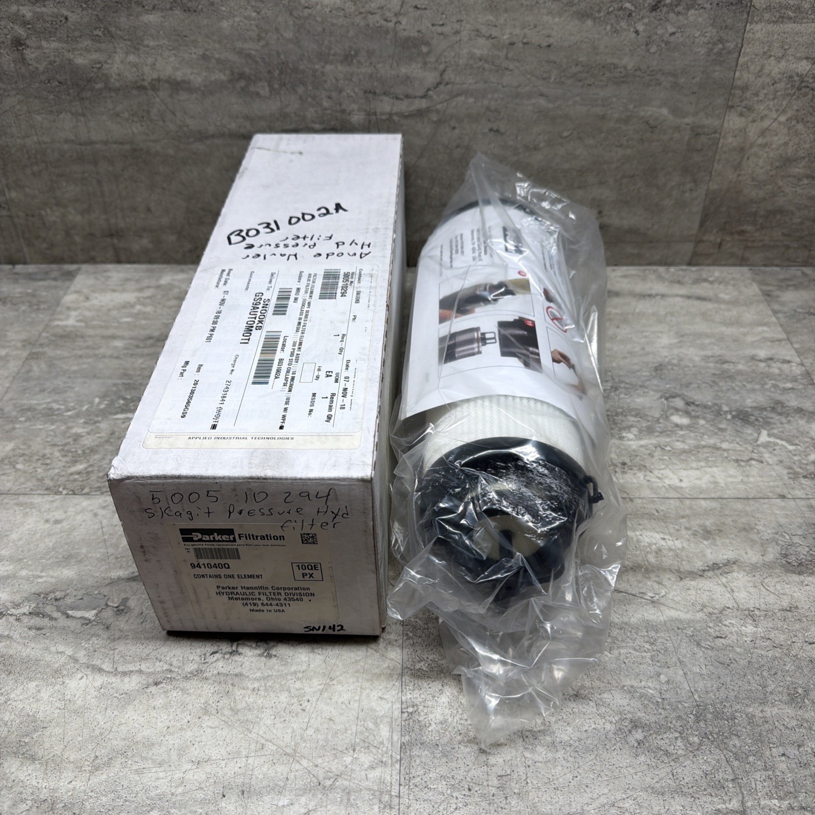 OEM Parker 941040Q Hydraulic Filter Element, New