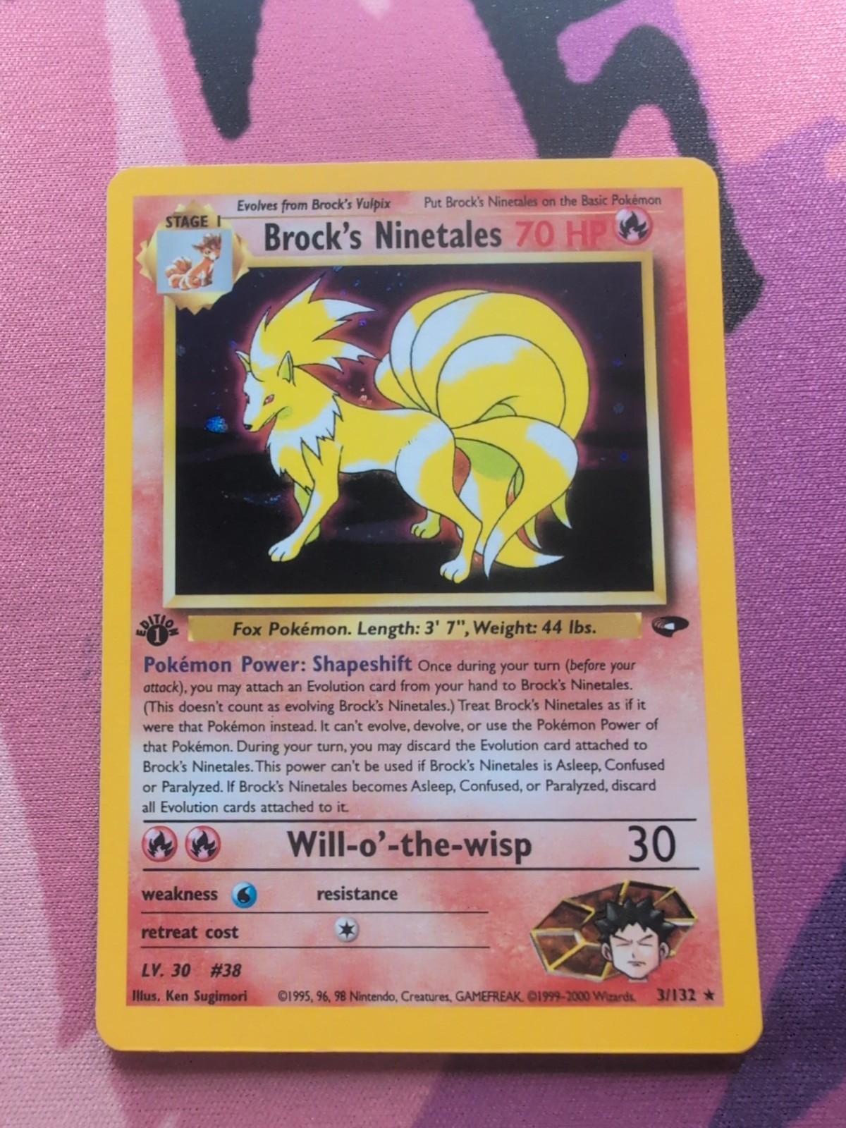 Pokémon Brock's Ninetales 3/132 Gym Challenge 1st Ed Holo Mint