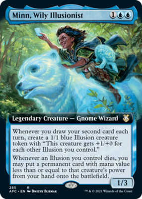 MTG Minn, Wily Illusionist - Extended Art, NM-Mint, English Commander: AFR