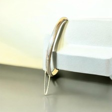 Sterling Silver 925 Hinged Bangle Bracelet Safety Chain Oval