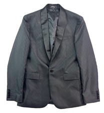 NEW Express 36R Slim Tuxedo Jacket tux shawl satin diamond pattern formal black