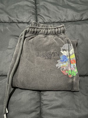 GALLERY DEPT. X LANVIN Black Paint Splattered Sweatpants Size Small