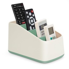 TV Remote Control Holder Organizer Box with 4 Compartments Remote Caddy Tray Tab