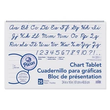 Pacon Chart Tablet White 1" Ruled 24x16"